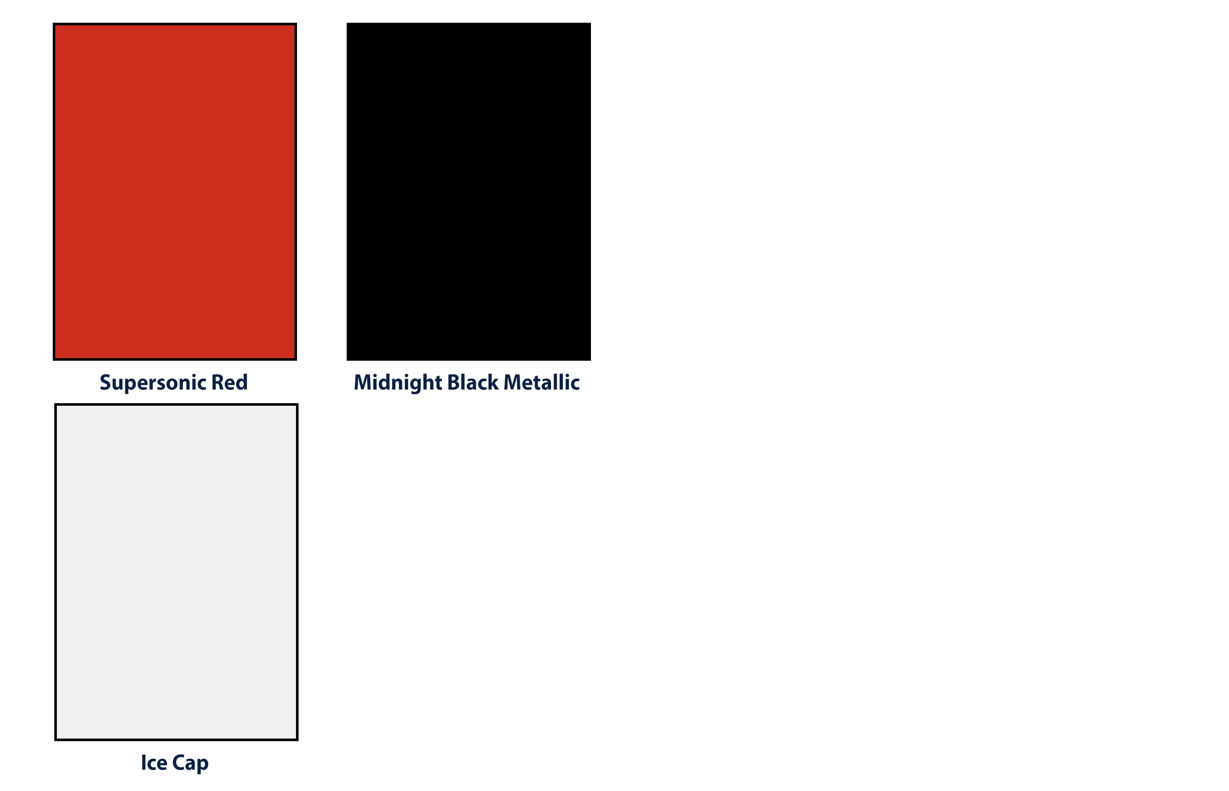 Color chips showing available paint colors for the 2026 Camry Nightshade