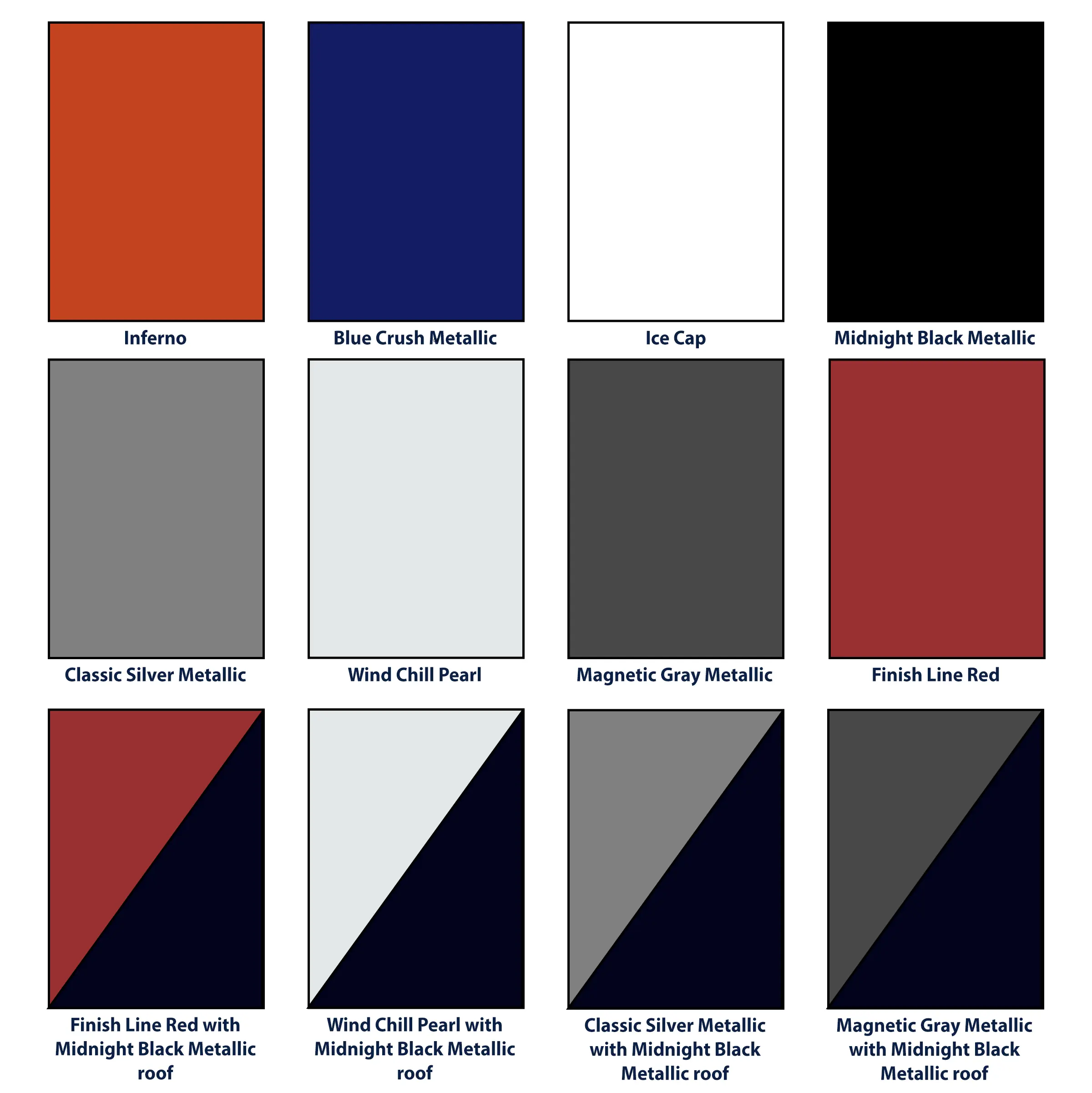 paint colors of the Toyota Corolla Hatchback SE