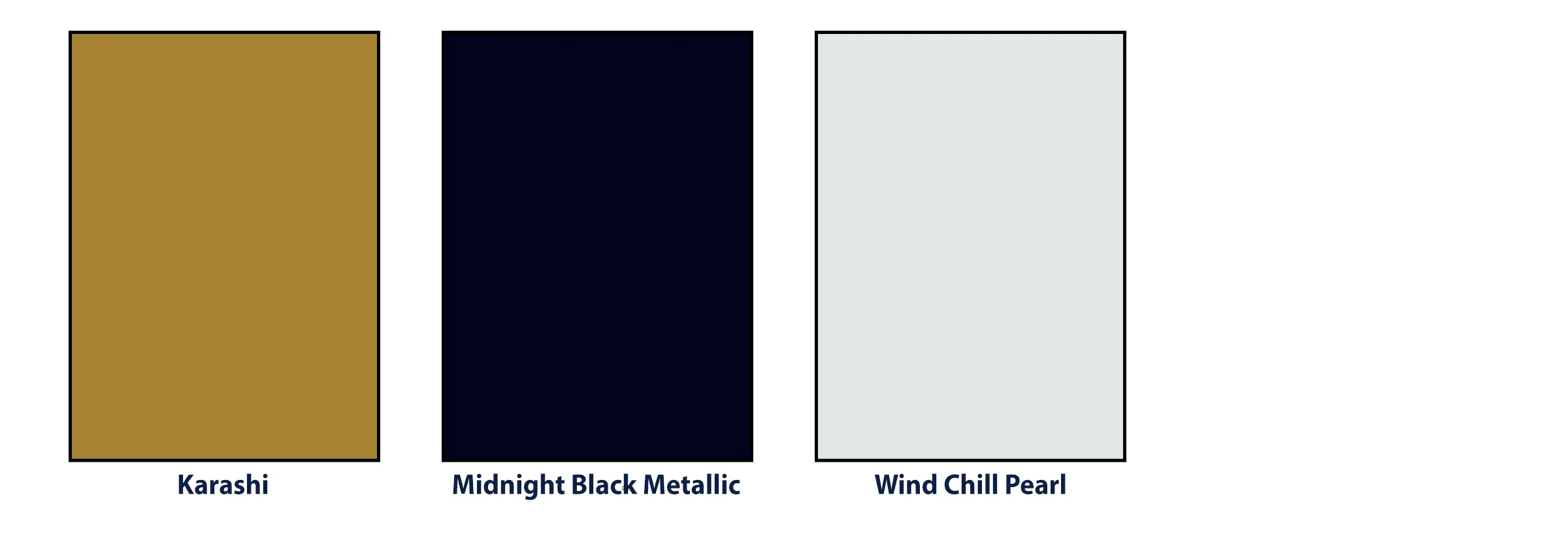 Paint color of the 2026 Toyota Prius Nightshade Edition: Karashi, Midnight Black Metallic, and Wind Chill Pearl